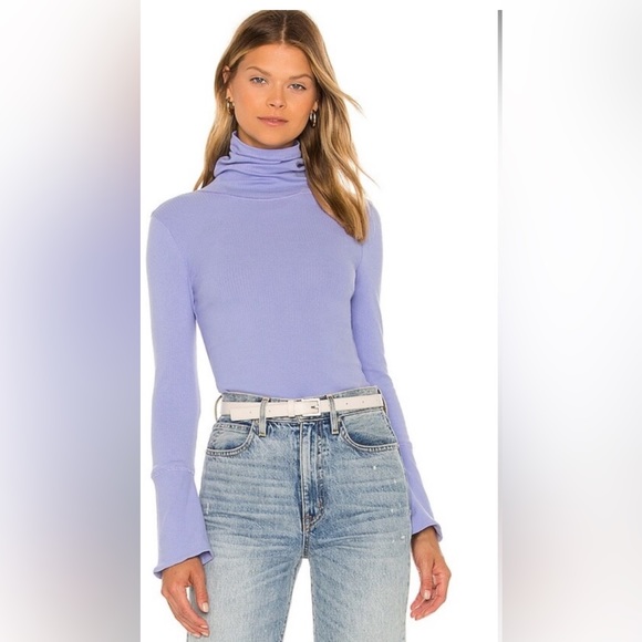 Free People - Ribbed Fitted Turtle Neck with Bell Sleeves - Picture 2 of 12